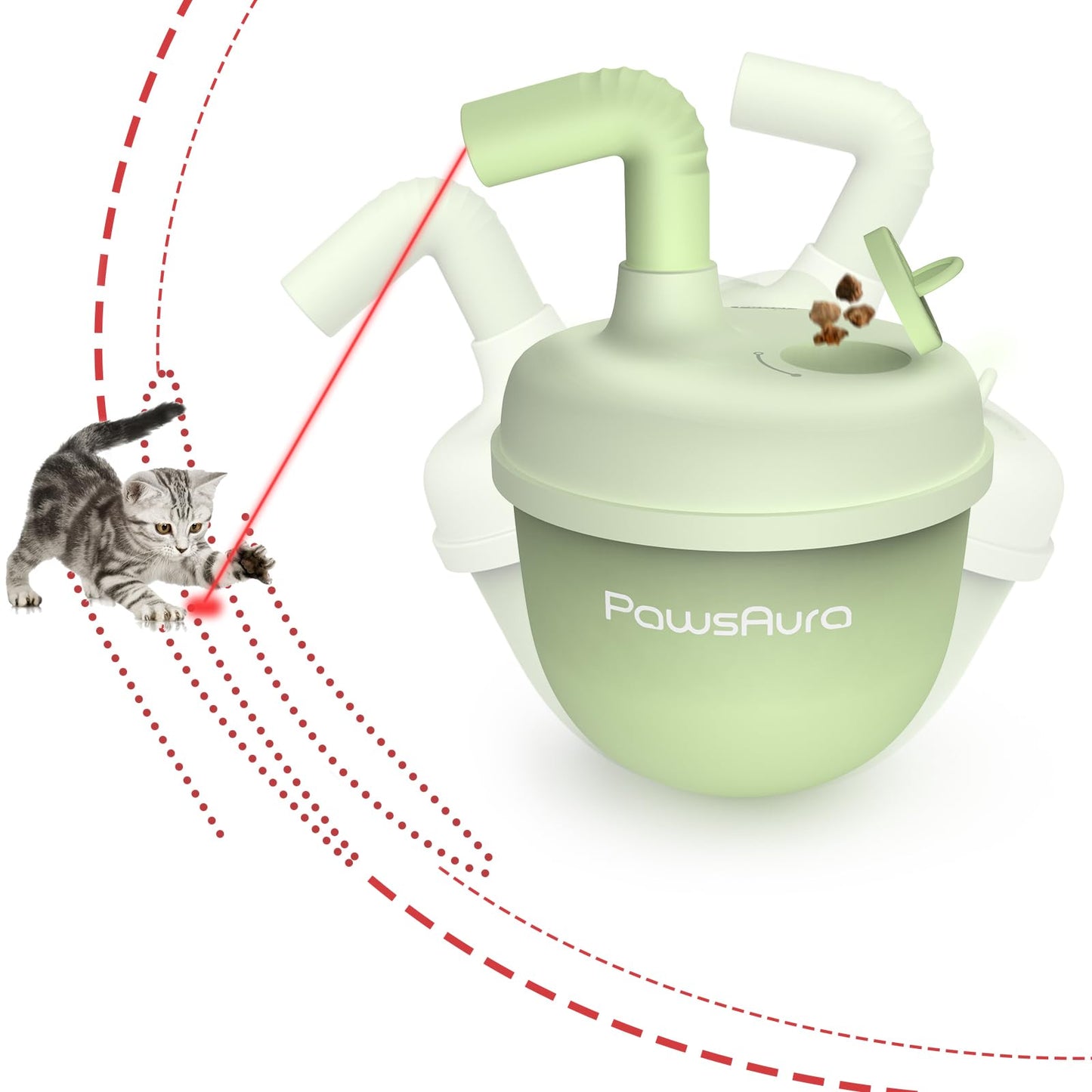 Whixo Cat Laser ToyCat Laser Toy Automatic Rechargeability360° Rotation Out of Real Randomized Trajectory Motion3 Modes Interactive Laser Toy for Cats for Bored Indoor Adult Cat Kittens (Green)